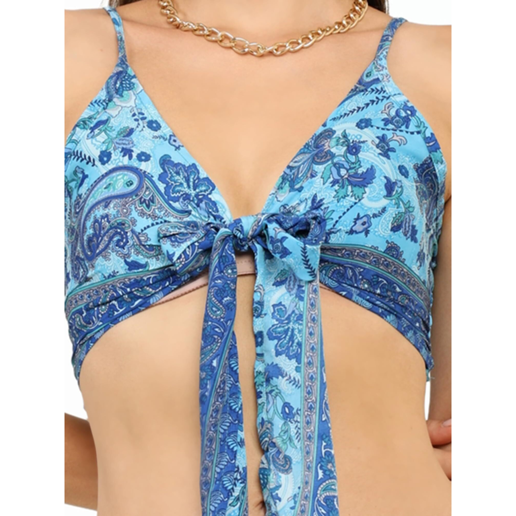 KE Kanha Exports Womens Halter Top - Chic and Comfortable Fashion for Any Occasion (Ice Blue 4507)