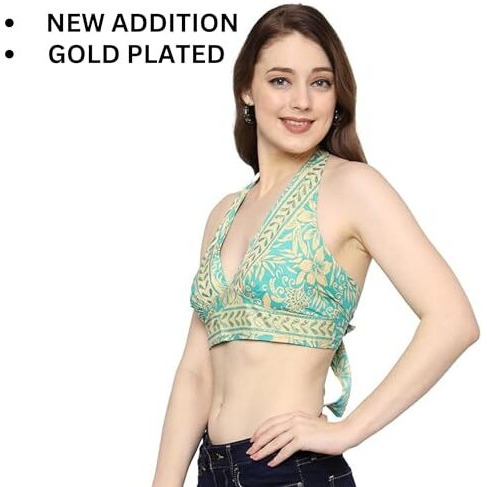 KE KanhaExports Womens Halter Regular Fit Top - Chic And Comfortable Fashion For Any Occasion (Top10) Small