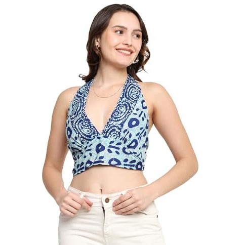 KE KanhaExports Womens Halter Regular Fit Top - Chic And Comfortable Fashion For Any Occasion (2965 G)