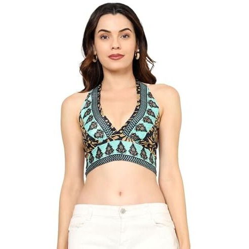 KE Kanha Exports Womens Halter Top - Chic and Comfortable Fashion for Any Occasion (Ice Cold)