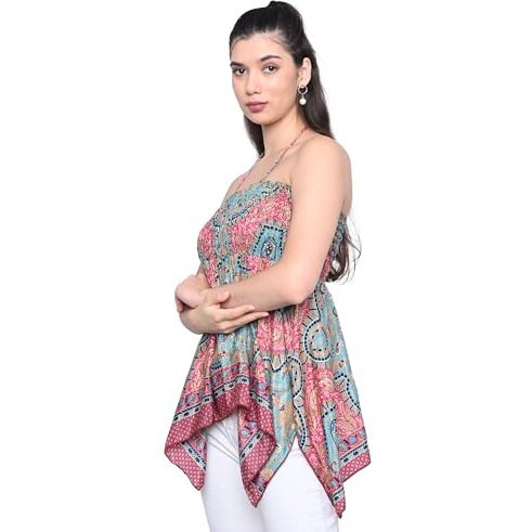 KE KanhaExports Womens Halter Regular Fit Top - Chic And Comfortable Fashion For Any Occasion (Indian Maroon A Top)
