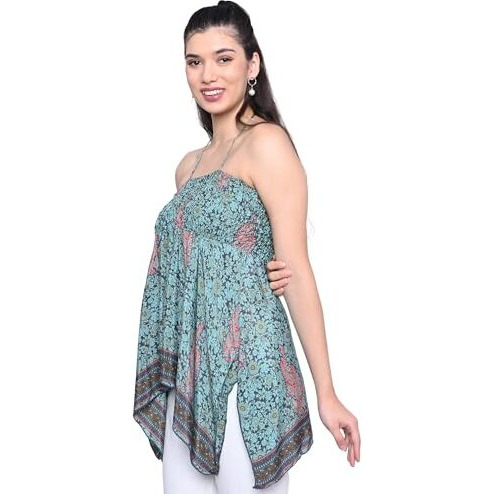 KE KanhaExports Womens Halter Regular Fit Top - Chic And Comfortable Fashion For Any Occasion (Forest Green A Top)