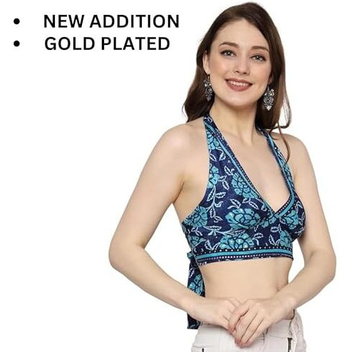 KE KanhaExports Womens Halter Regular Fit Top - Chic And Comfortable Fashion For Any Occasion (Sea Black)