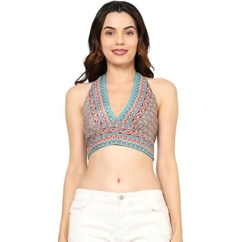KE Kanha Exports Womens Halter Top - Chic and Comfortable Fashion for Any Occasion (Verdigris)
