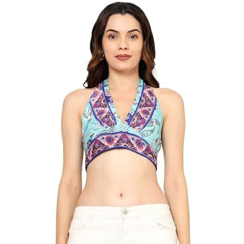 KE Kanha Exports Womens Halter Top - Chic and Comfortable Fashion for Any Occasion (Morning Glory)