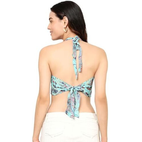 KE Kanha Exports Womens Halter Top - Chic and Comfortable Fashion for Any Occasion (Morning Glory)