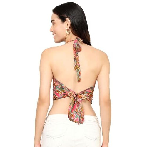 KE Kanha Exports Womens Halter Top - Chic and Comfortable Fashion for Any Occasion (Watermelon Pink)