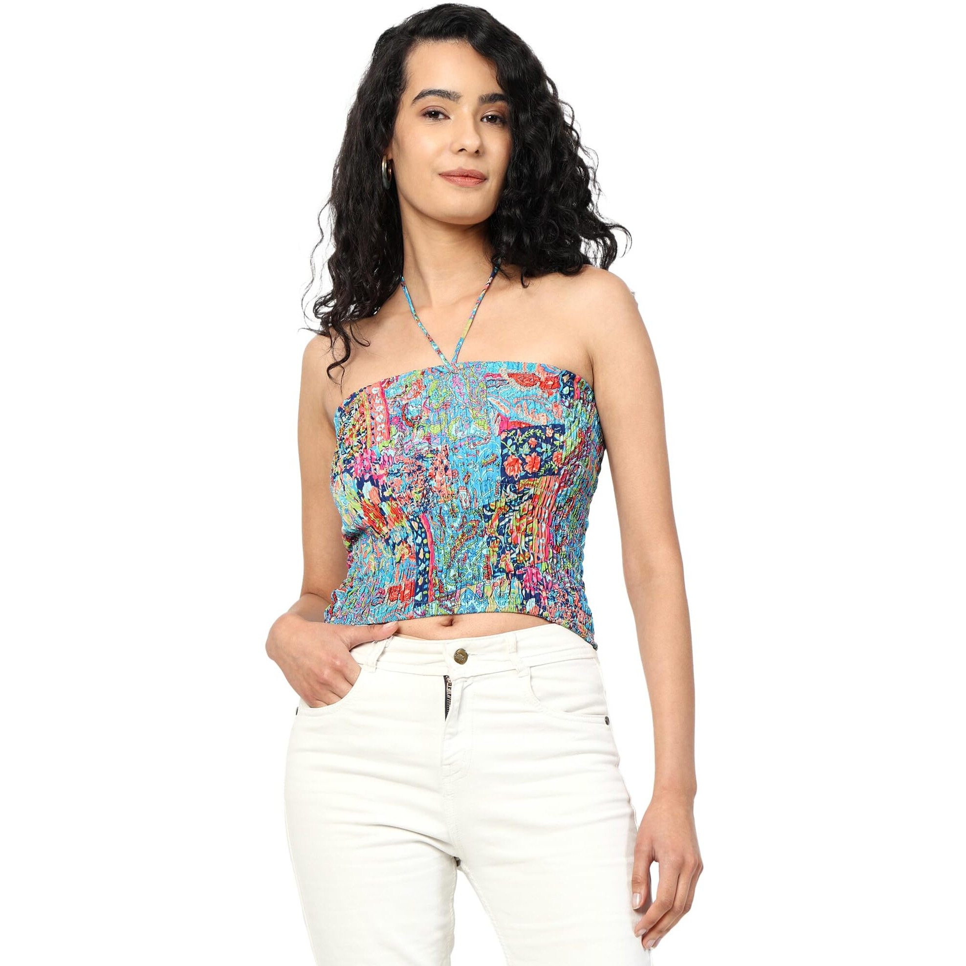 KE KanhaExports Womens Halter Relaxed Fit Top - Chic And Comfortable Fashion For Any Occasion (Mint Green A Top)