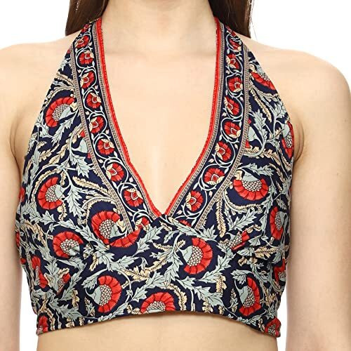 KE KanhaExports Womens Halter Regular Fit Top - Chic And Comfortable Fashion For Any Occasion (Bubbly 7)