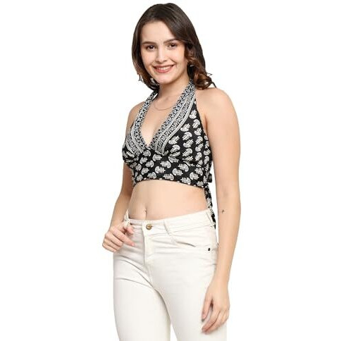 KE KanhaExports Womens Halter Regular Fit Top - Chic And Comfortable Fashion For Any Occasion (2965 C)