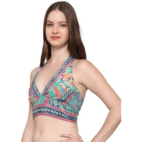 KE KanhaExports Womens Halter Regular Fit Top - Chic And Comfortable Fashion For Any Occasion (Forest Green) Small