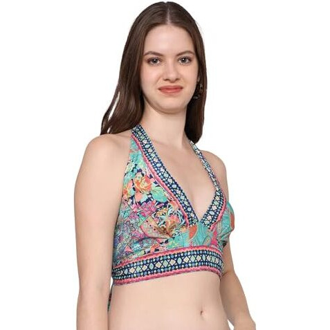 KE KanhaExports Womens Halter Regular Fit Top - Chic And Comfortable Fashion For Any Occasion (Forest Green) Small