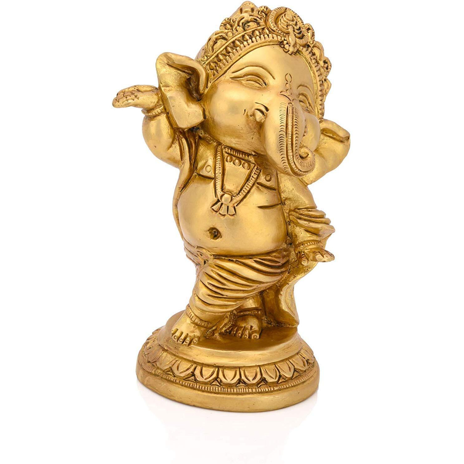 The Advitya Lord Ganesha Idol|Brass Idol|Hindu God Ganesh Ganpati Vinayak Chaturbhuj Statue Murti for Pooja, Home Decor, Diwali House Warming Gift for Good Luck (Ganesha_2)