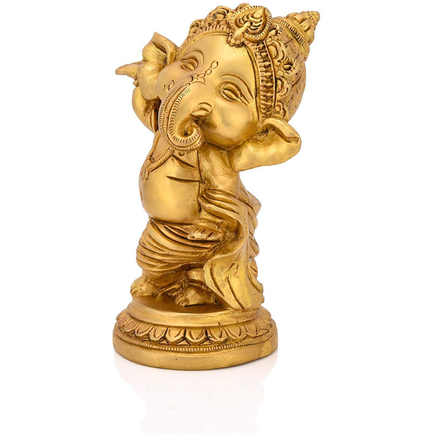 The Advitya Lord Ganesha Idol|Brass Idol|Hindu God Ganesh Ganpati Vinayak Chaturbhuj Statue Murti for Pooja, Home Decor, Diwali House Warming Gift for Good Luck (Ganesha_2)
