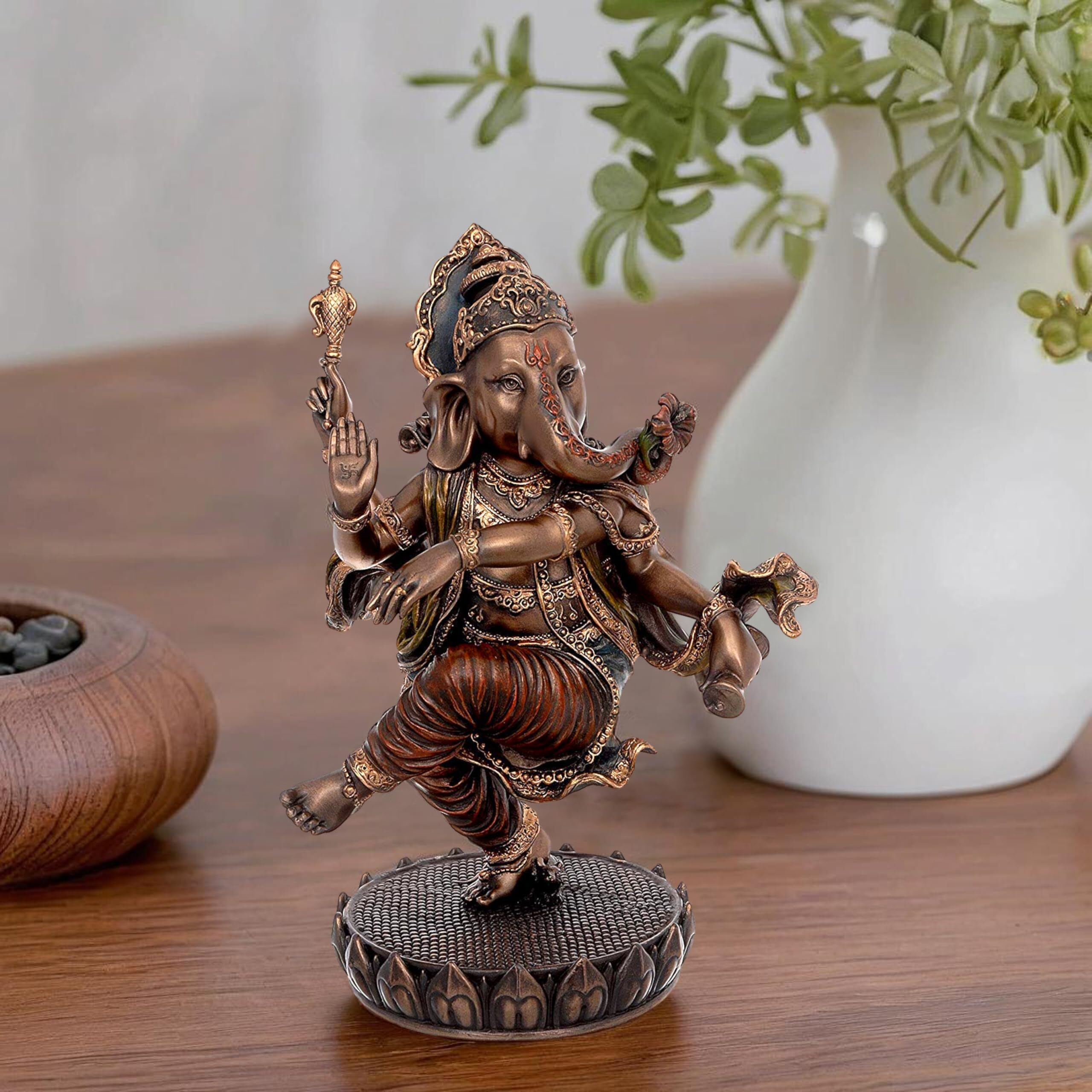 Amazon Brand - Umi Bonded Bronze Dancing Ganesha, Height 8.5 I Home Decor