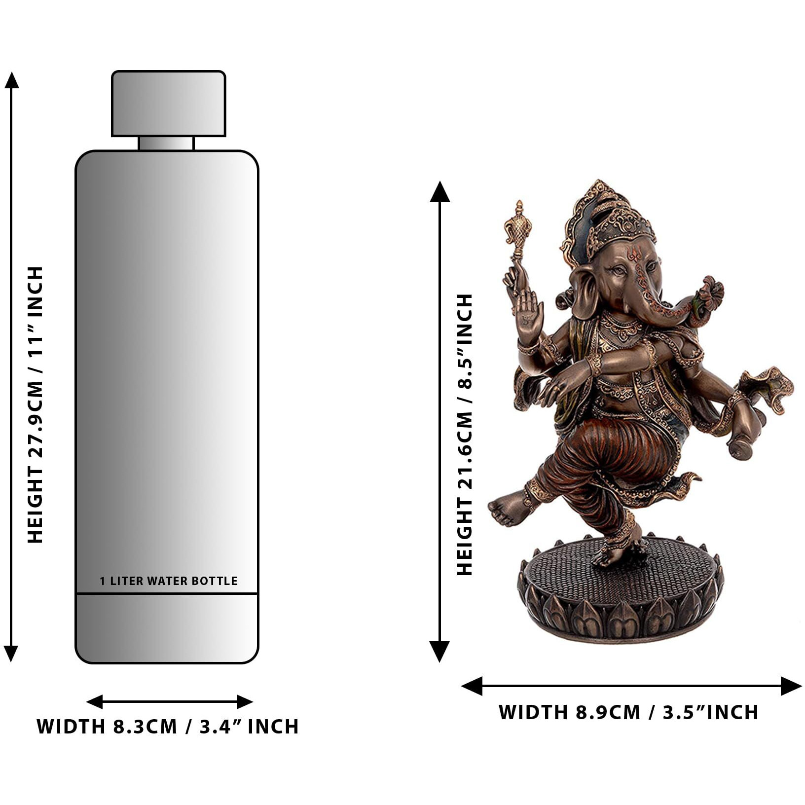 Amazon Brand - Umi Bonded Bronze Dancing Ganesha, Height 8.5 I Home Decor