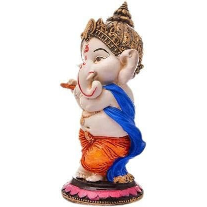 Handicrafts Villa Dancing Ganesh Showpiece (Basuri Ganesh, Standard)