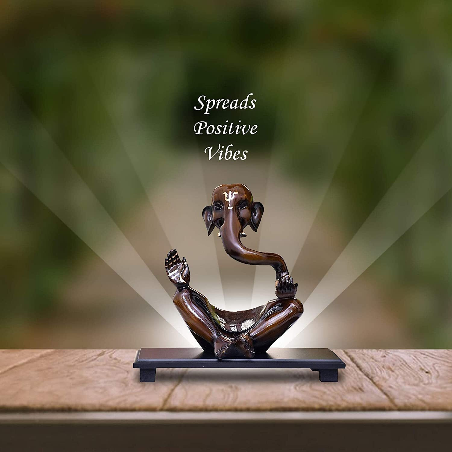 Mariners Creation Modern Art Ganesha Idol with Wooden Tray Ganesha Idol for Home Decor,House Warming Gift | SHOWPIECE for Home Decor | Statue for Home Decor | Ganesha for Gift