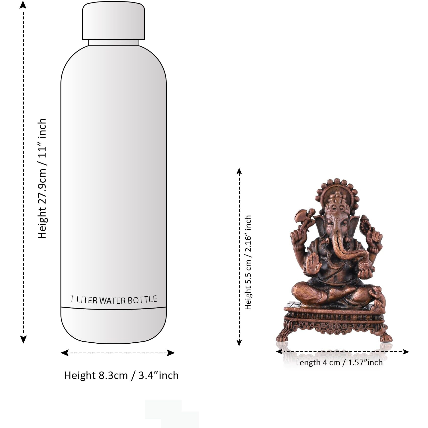 CraftVatika Copper Ganesh Idol - Copper Ganpati Statue - Tamba Murti Statue for Temple Home Office Entrance Decor Gift - Patina Antique Finish (5.5 CM Height)