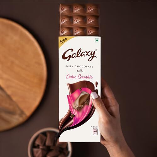 Galaxy Cookie Crumble Milk Chocolate Bar, Rakhi Gift Pack, Rich, Creamy & Crunchy Bar, Loaded With Milk & Crumbly Cookie Pieces, 96g, Pack of 4