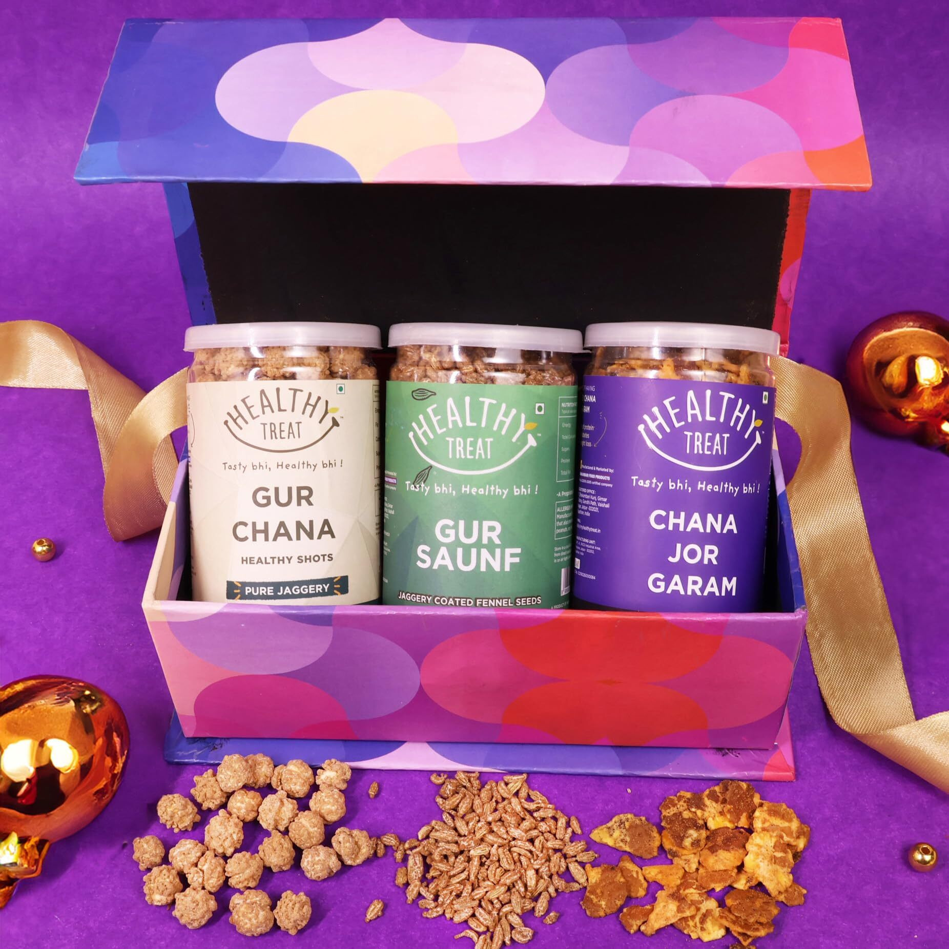 Healthy Treat Crunchy Treat Rakhi Gift Hamper | Rakhi gifts for Brother and Sister | Festival Gift Hamper | Birthday, Anniversary Gift Hamper | Rakhi Gift Box | Raksha Bandhan Gift Hamper | Roasted Snacks Gift Box Hamper