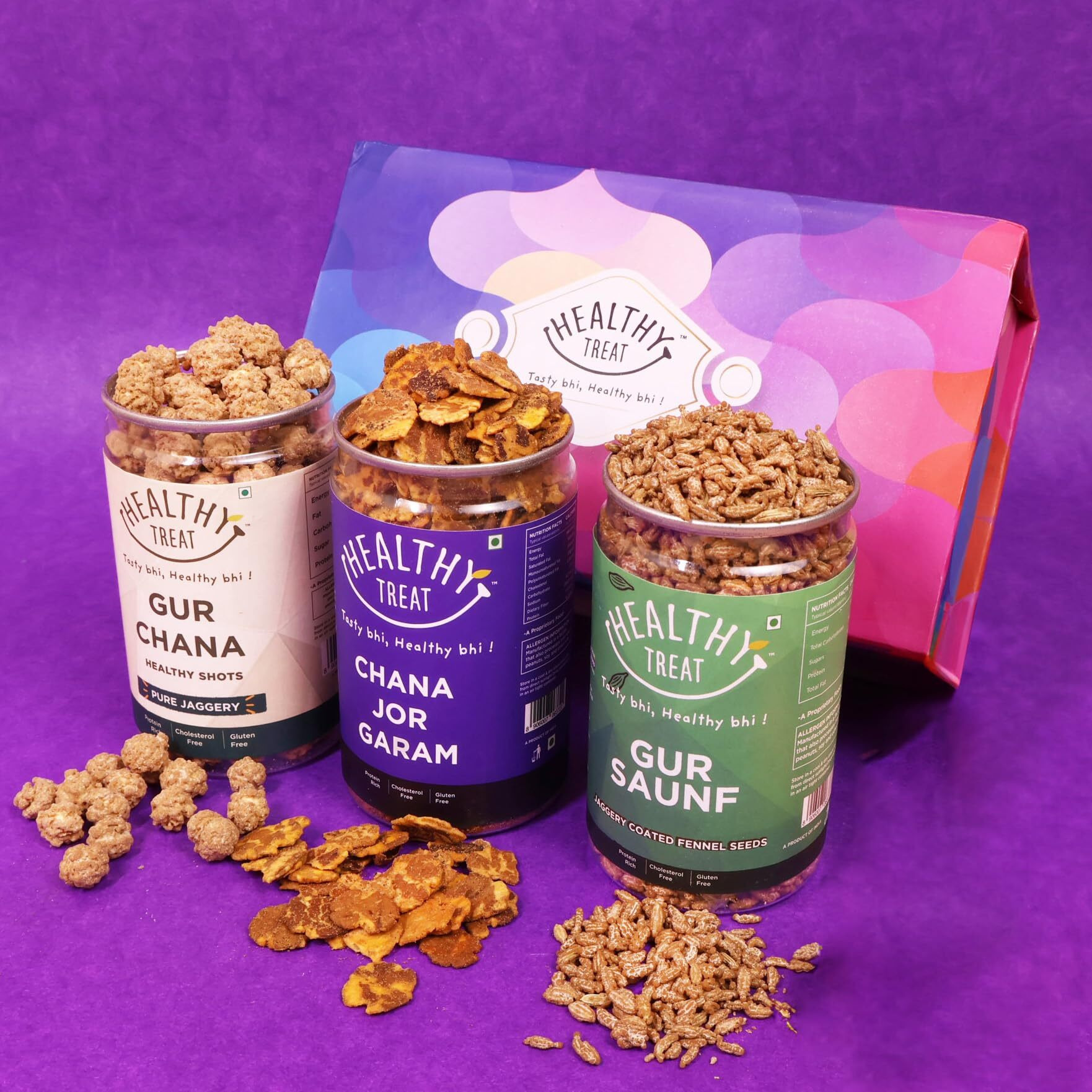 Healthy Treat Crunchy Treat Rakhi Gift Hamper | Rakhi gifts for Brother and Sister | Festival Gift Hamper | Birthday, Anniversary Gift Hamper | Rakhi Gift Box | Raksha Bandhan Gift Hamper | Roasted Snacks Gift Box Hamper
