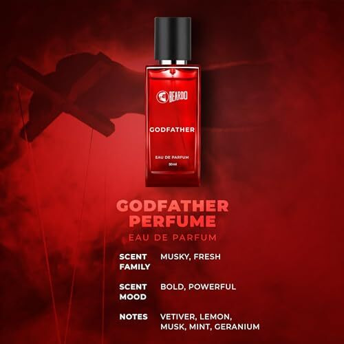 Beardo Godfather Perfume for Men, 50ml | Aromatic, Spicy Perfume for Men Long Lasting Perfume for Date night fragrance | Body Spray for Men | Rakhi Gift For Brother | Gift For Friends