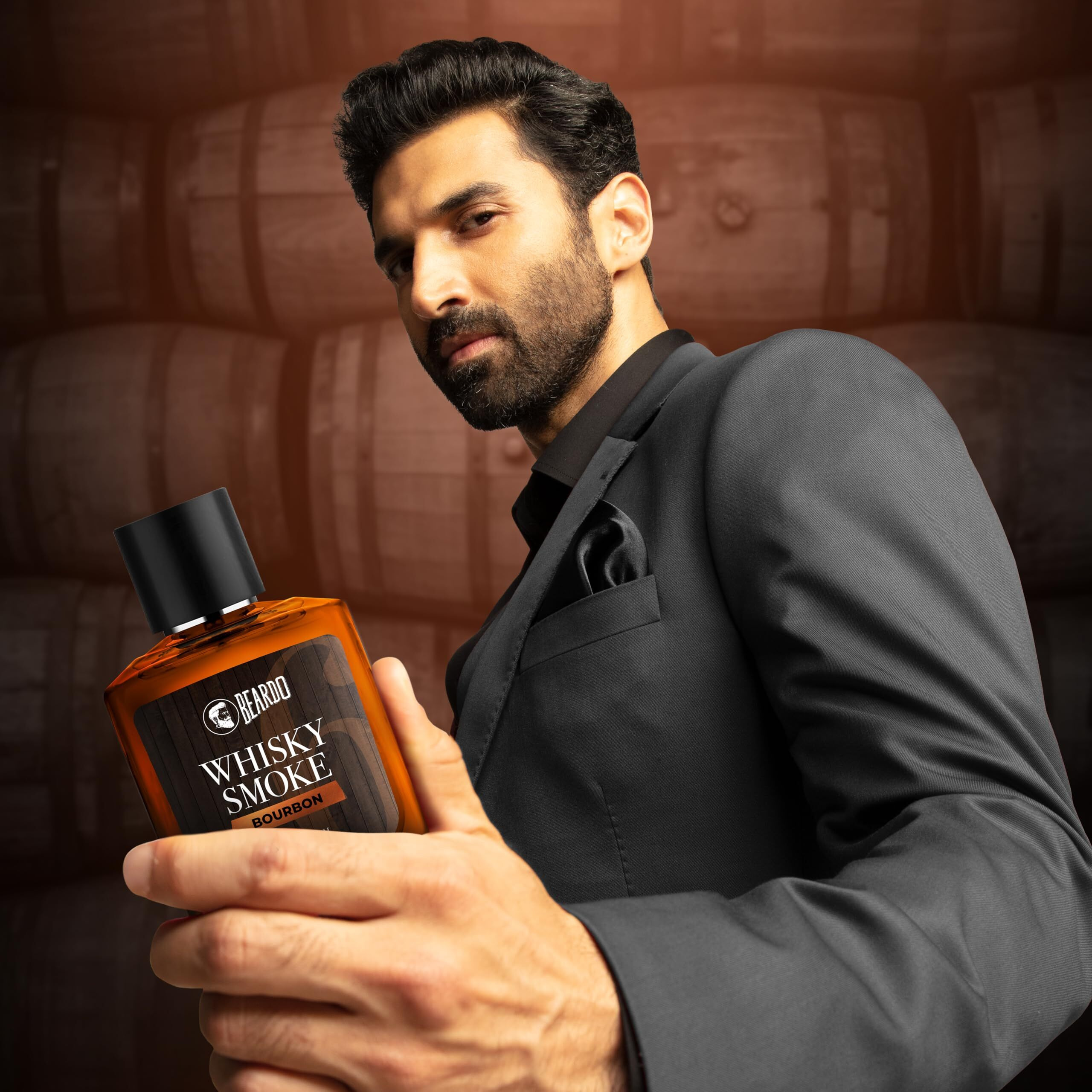 Beardo BOURBON Whisky Smoke Perfume for men, 50ml | Oriental, Woody, Leathery | Long Lasting Mens Perfume | Best Date Night Fragrance Body Spray for Men | Rakhi Gift For Brother | Gift For Friends