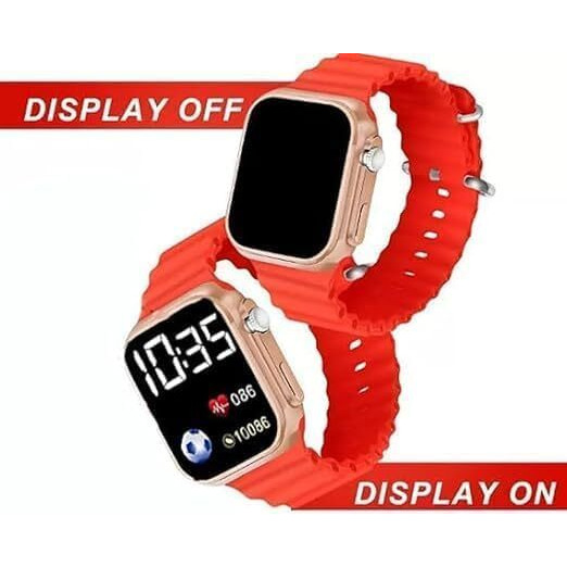 ZOVUTA Digital Dial Waterproof Smart Design LED Display Kids Watch for Boys & Girls, Men and Women, Birthday Gift, Rakhi Gift (Age 4-15 Years) (New-Red)