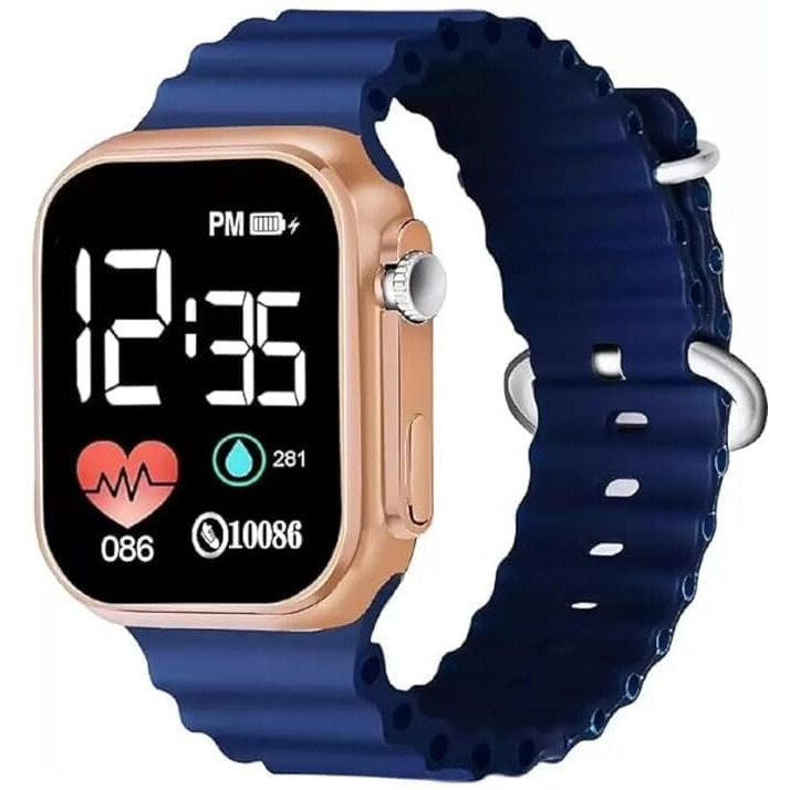 ZOVUTA Digital Dial Waterproof Smart Design LED Display Kids Watch for Boys & Girls, Men and Women, Birthday Gift, Rakhi Gift (Age 4-15 Years) (New-Ultra Navy Blue)