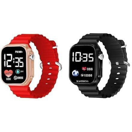 ZOVUTA Digital Dial Waterproof Smart Design LED Display Kids Watch for Boys & Girls, Men and Women, Birthday Gift, Rakhi Gift (Age 4-15 Years) (New- Red and Black)