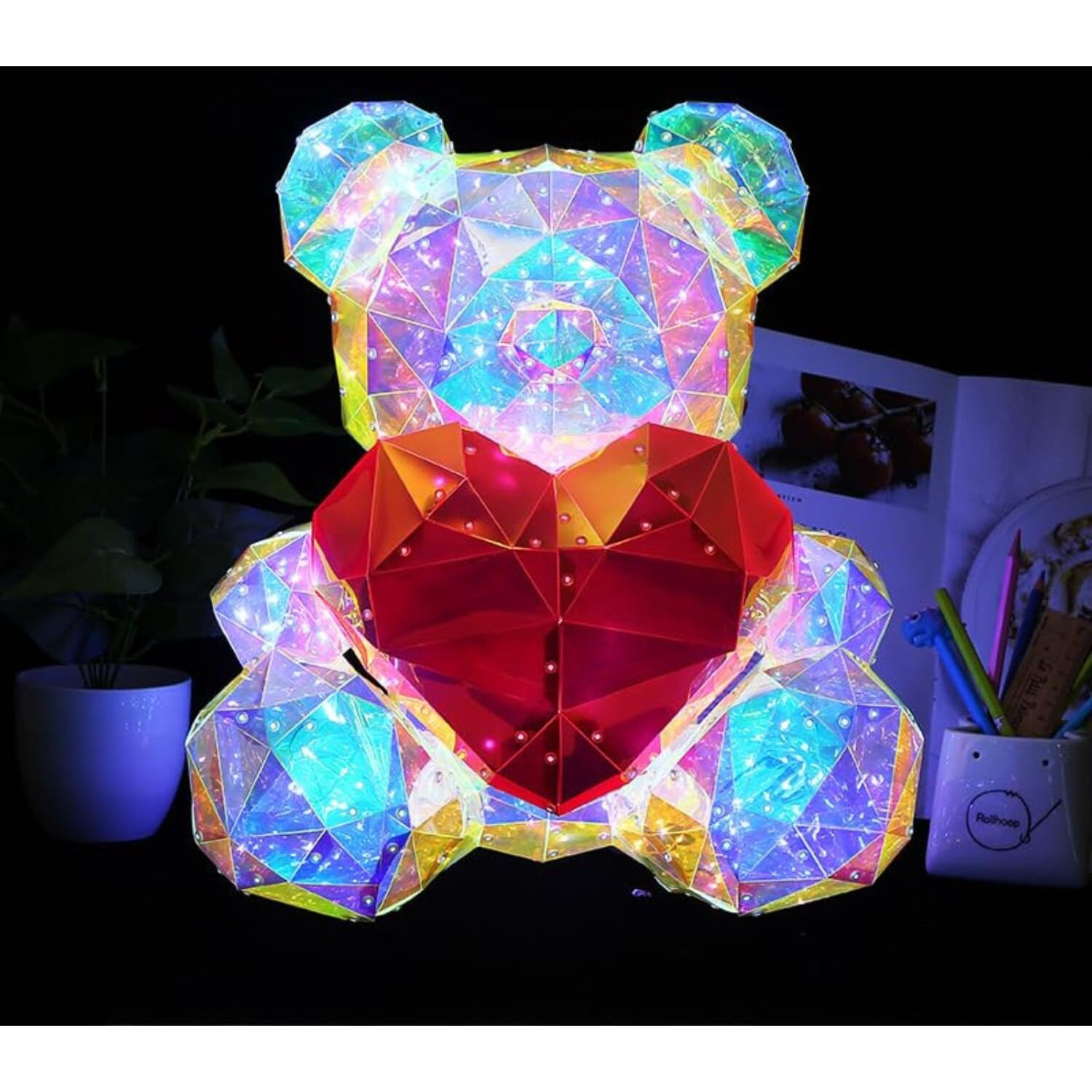NYRWANA Night Lamp for Bedroom, Cute Lamp, Night Lamp for Kids, Silicone Lamp, Cute Night Lamp, Birthday Gifts, Lamp for Kids, Light Lamp, Rakhi for Brother, USB Powered - Giftbox (LED Teddy Bear)