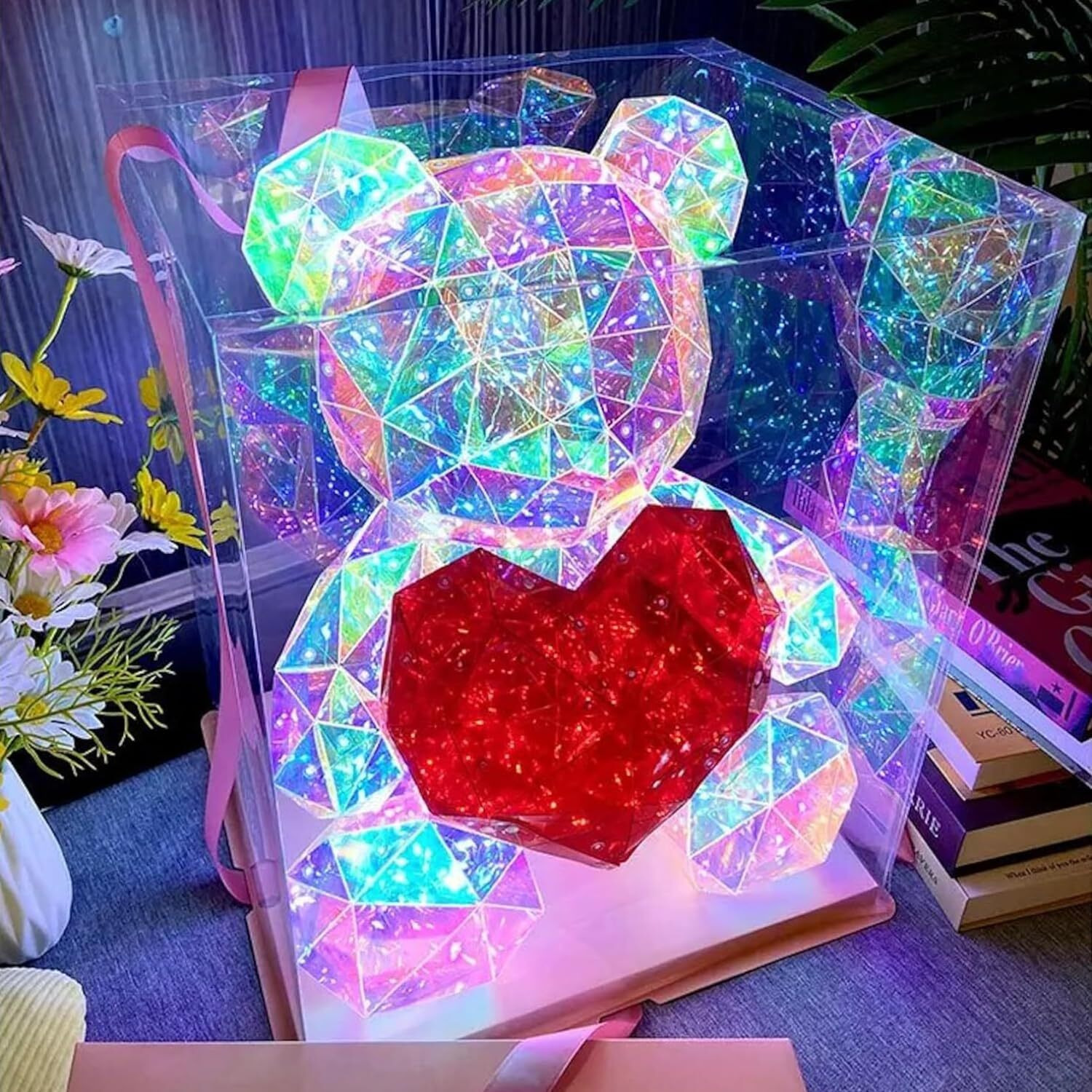 NYRWANA Night Lamp for Bedroom, Cute Lamp, Night Lamp for Kids, Silicone Lamp, Cute Night Lamp, Birthday Gifts, Lamp for Kids, Light Lamp, Rakhi for Brother, USB Powered - Giftbox (LED Teddy Bear)