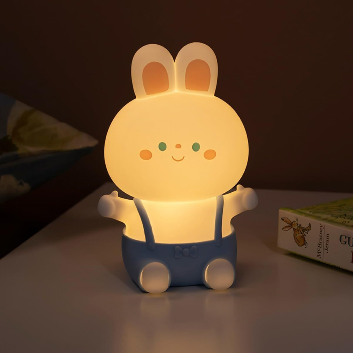 NYRWANA Night Lamp for Bedroom, Cute Lamp, Night Lamp for Kids, Silicone Lamp, Cute Night Lamp, Birthday Gifts, Lamp for Kids, Light Lamp, Rakhi for Brother, Rechargeable, Bunny Lamp (Multicolor)