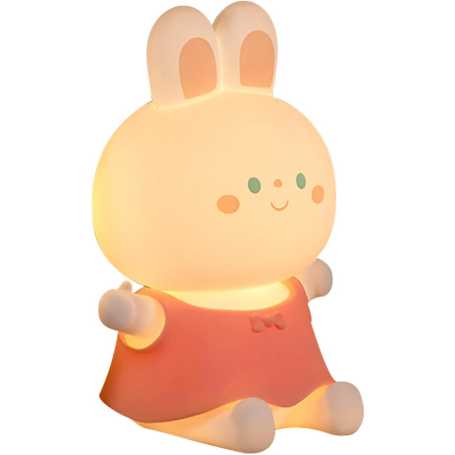 NYRWANA Night Lamp for Bedroom, Cute Lamp, Night Lamp for Kids, Silicone Lamp, Cute Night Lamp, Birthday Gifts, Lamp for Kids, Light Lamp, Rakhi for Brother, Rechargeable, Rabbit Lamp (Multicolor)
