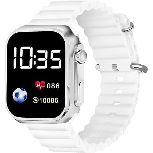 ZOVUTA Digital Dial Waterproof Smart Design LED Display Kids Watch for Boys & Girls, Men and Women, Birthday Gift, Rakhi Gift (Age 4-15 Years) (Ultra White) - Pack of 1