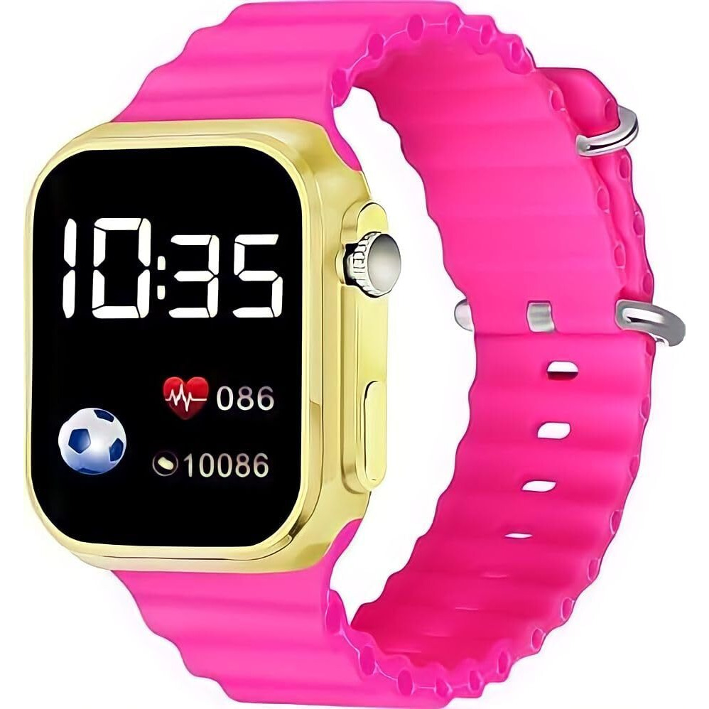 ZOVUTA Digital Dial Waterproof Smart Design LED Display Kids Watch for Boys & Girls, Men and Women, Birthday Gift, Rakhi Gift (Age 4-15 Years) (Ultra Pink) - Pack of 1