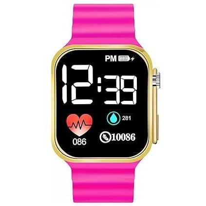 ZOVUTA Digital Dial Waterproof Smart Design LED Display Kids Watch for Boys & Girls, Men and Women, Birthday Gift, Rakhi Gift (Age 4-15 Years) (Ultra Pink) - Pack of 1