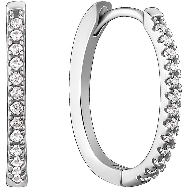 GIVA 925 Silver Zircon Twinkling Hoop Earrings|Gifts For Girlfriend,Rakhi Rakshabandhan Gift For Sister Bhabhi,Gifts For Women & Girls|With Certificate Of Authenticity And 925 Stamp|6 Month Warranty*