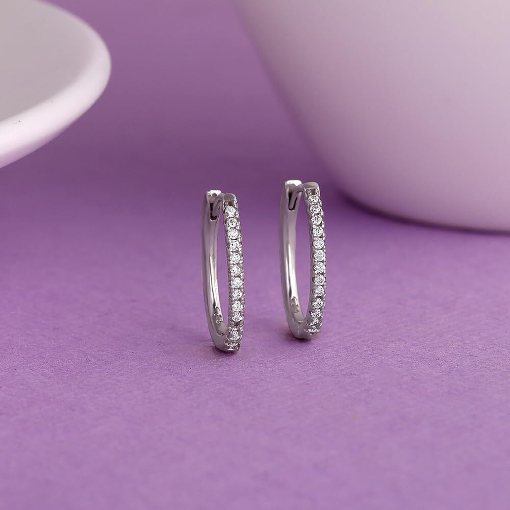 GIVA 925 Silver Zircon Twinkling Hoop Earrings|Gifts For Girlfriend,Rakhi Rakshabandhan Gift For Sister Bhabhi,Gifts For Women & Girls|With Certificate Of Authenticity And 925 Stamp|6 Month Warranty*