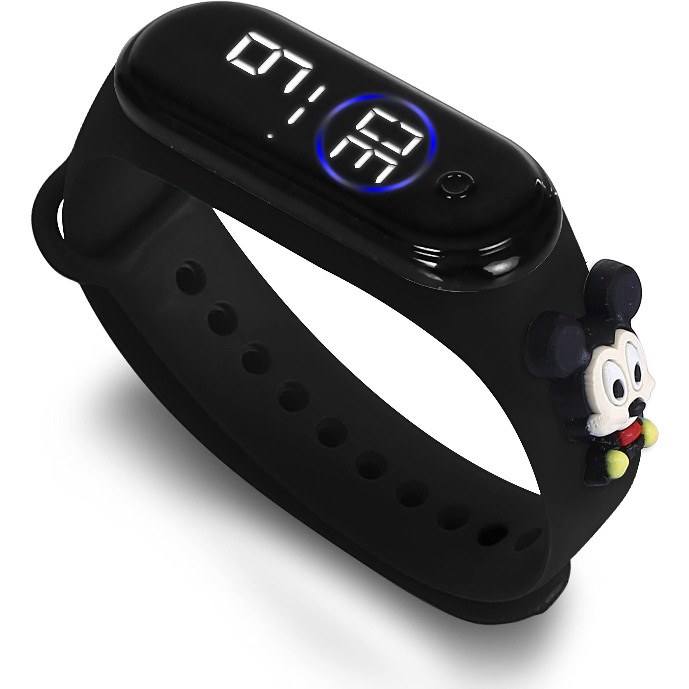 ZOVUTA Digital Dial Waterproof Stylish and Fashionable Wearable Smart Wrist Watch/LED Band for Kids/Rakhi/Colorful 3D Cartoon Character for Boys and Girls Combo (Baby Pink & Black)