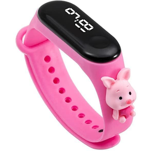 ZOVUTA Digital Dial Waterproof Stylish and Fashionable Wearable Smart Wrist Watch/LED Band for Kids/Rakhi/Colorful 3D Cartoon Character for Boys and Girls Combo (Blue & Pink)