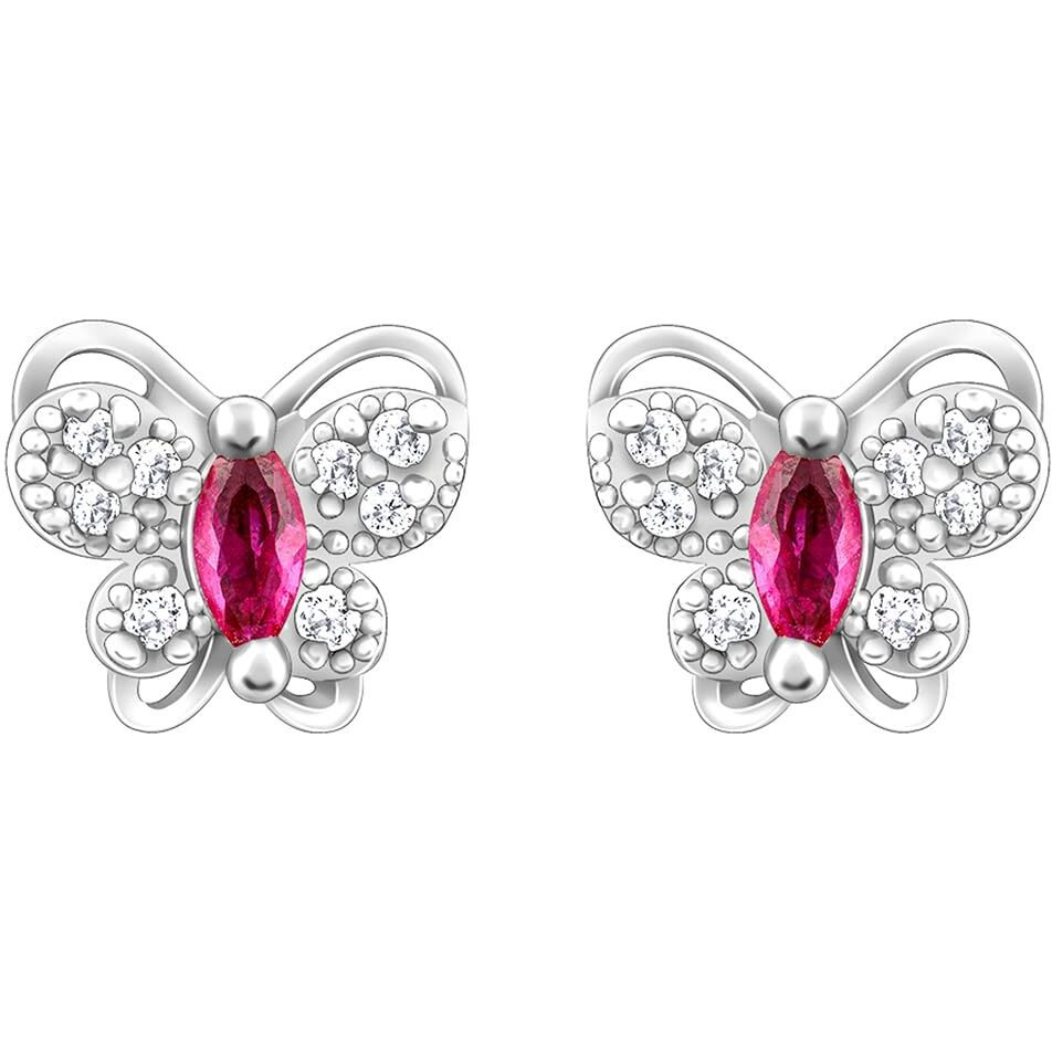 GIVA 925 Silver Pop Pink Studded Butterfly Studs | Rakhi Rakshabandhan Gift for Sister Bhabhi, Gifts for Women & Girls | With Certificate of Authenticity and 925 Stamp | 6 Month Warranty*