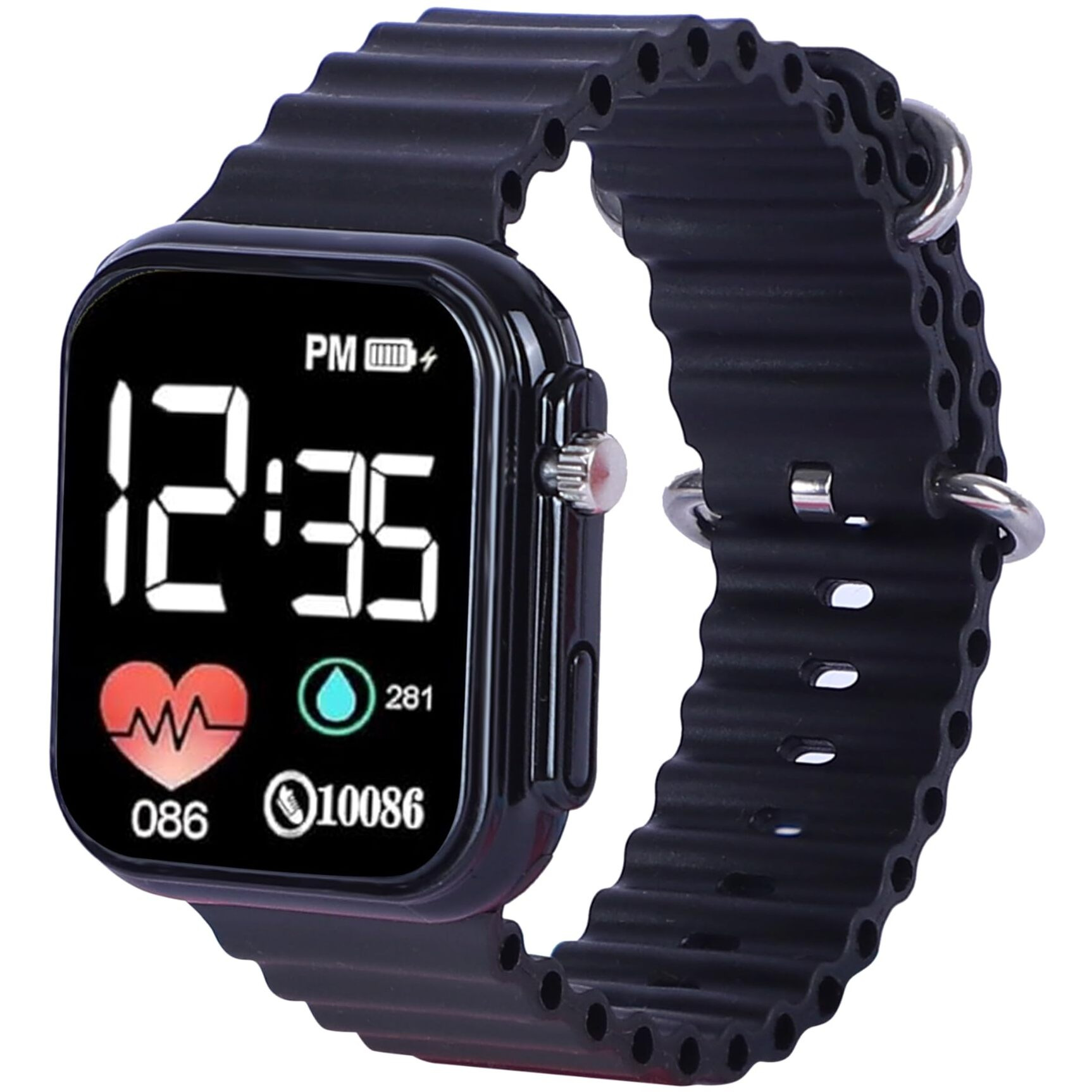 ZOVUTA Digital Dial Waterproof Smart Design LED Display Kids Watch for Boys & Girls, Men and Women, Birthday Gift, Rakhi Gift (Age 4-15 Years) (Ultra Black) - Pack of 1