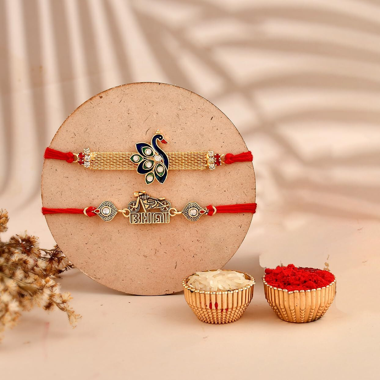 Rakshabandhan Rakhi Chocolate Mug Combo Pack, Best Brother Rakhi Mug Gift, Raksha bandhan gift for brother chocolate, Peacock Rakhi For Brother with Greeting Card (Rakhi Combo)