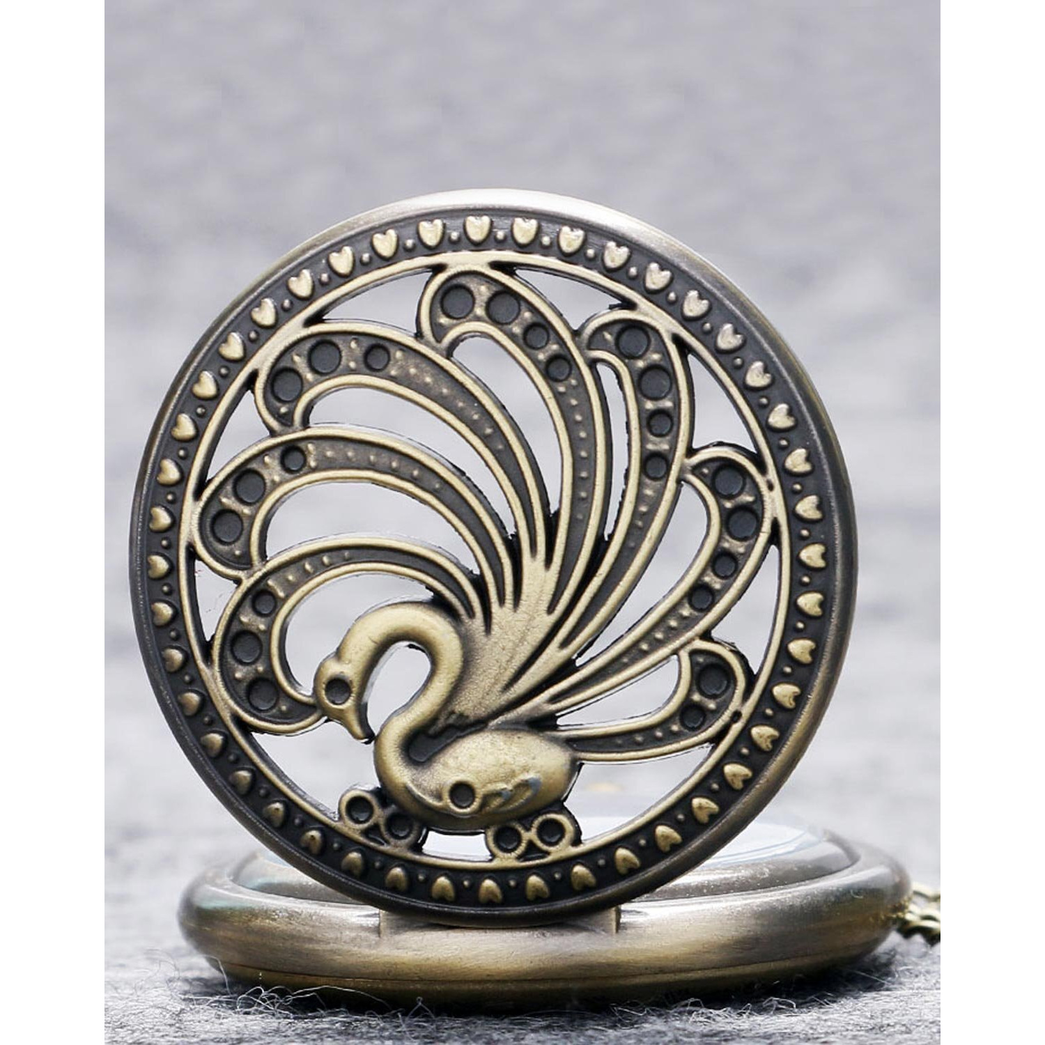 Young & Forever Rakhi Gift Friendship Day Gifts Special On-time Vintage Antique Peacock Design Pocket Watch Necklace for Women and Pocket Watch Chain for Men Pocket Watch for Mom/Dad/Women/Boy/Girls