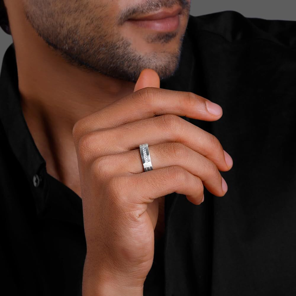 GIVA 925 Silver Classic Signature Ring For Him,adjustable| Rakhi Rakshabandhan Gift for Brother | With Certificate of Authenticity and 925 Stamp | 6 Months Warranty*