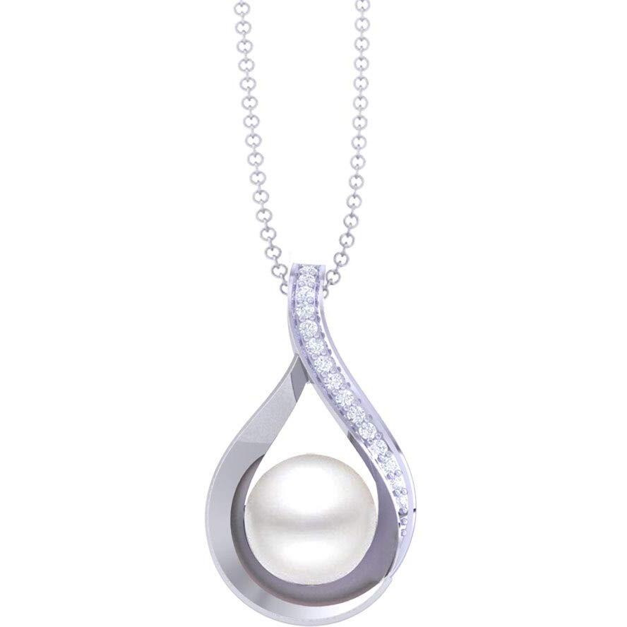 Clara 92.5 Sterling Silver Real Pearl Pendant with Chain | Rakhi Rakshabandhan Gift for Sister Bhabhi |Gift for Women and Girls