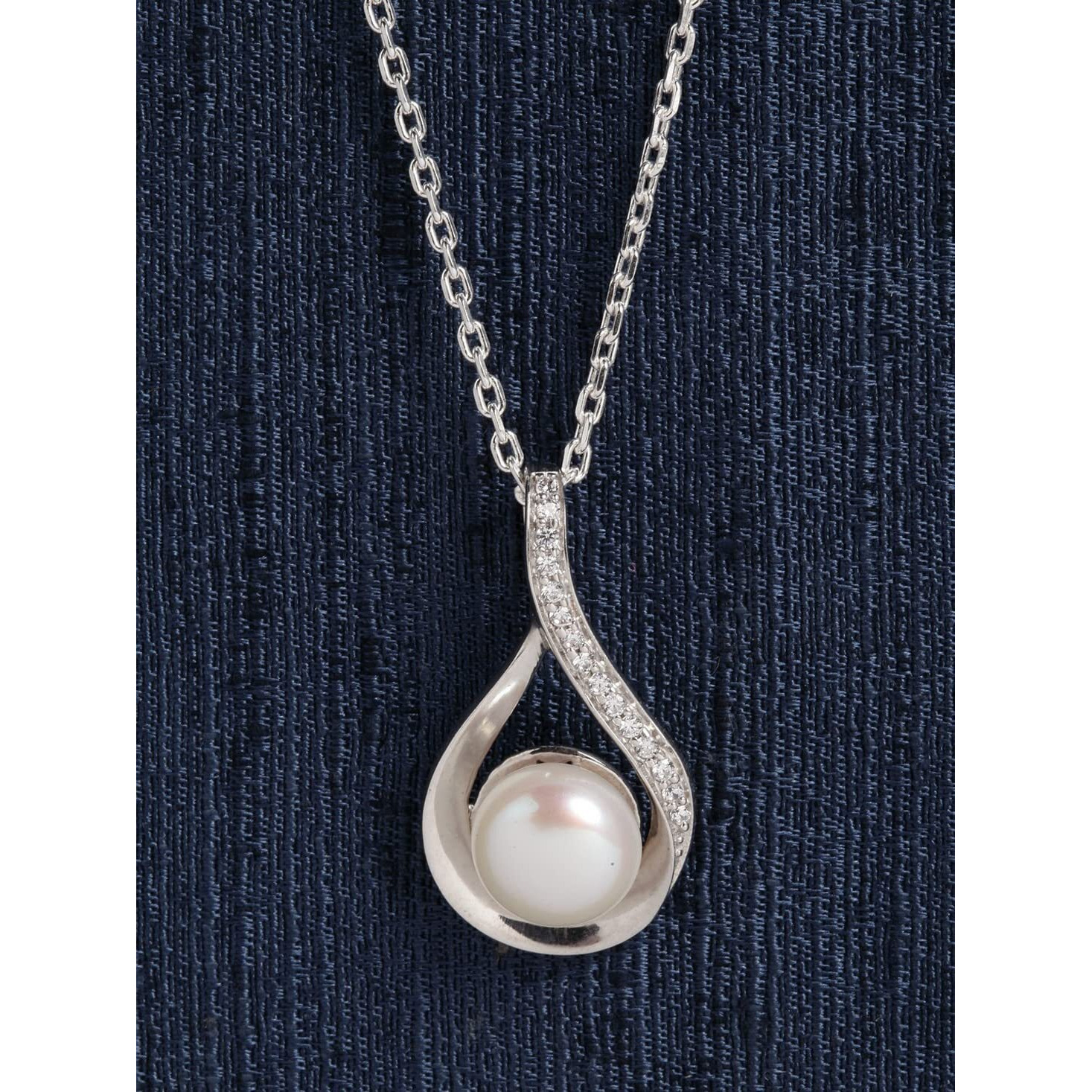 Clara 92.5 Sterling Silver Real Pearl Pendant with Chain | Rakhi Rakshabandhan Gift for Sister Bhabhi |Gift for Women and Girls
