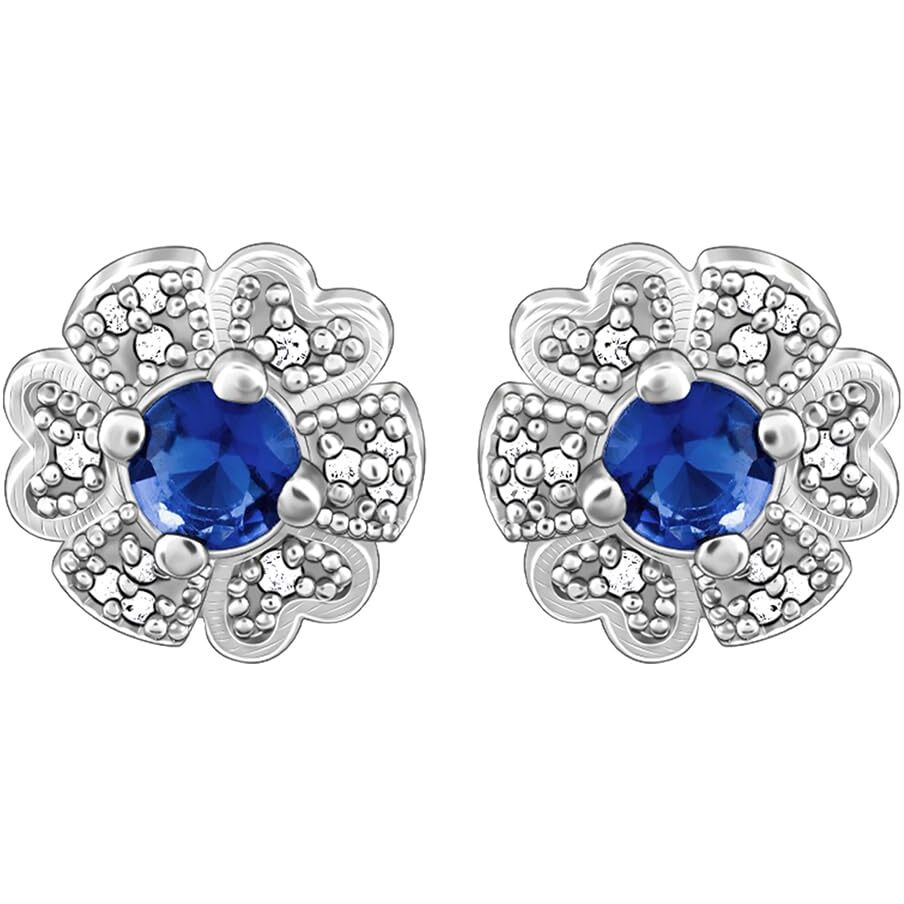 GIVA 925 Silver Royal Blue Bloom Studs | Gifts for Girlfriend, Rakhi Rakshabandhan Gift for Sister Bhabhi, Gifts for Women & Girls |With Certificate of Authenticity and 925 Stamp | 6 Month Warranty*